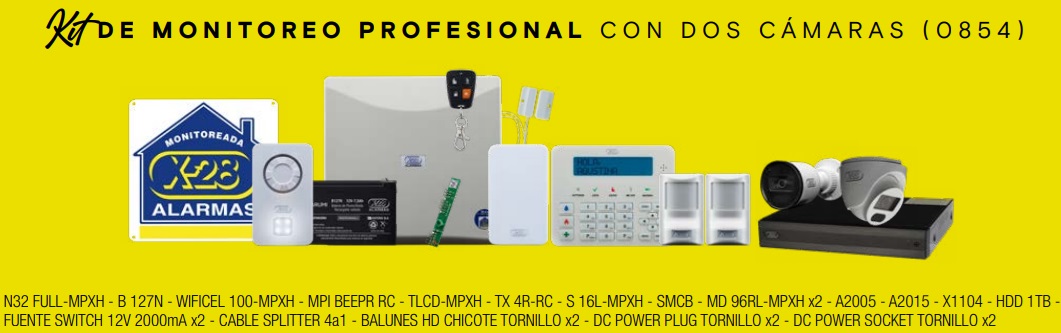 Kit Monitoreo profesional con 2 cámaras (Cuota mensual $65.900.-)
