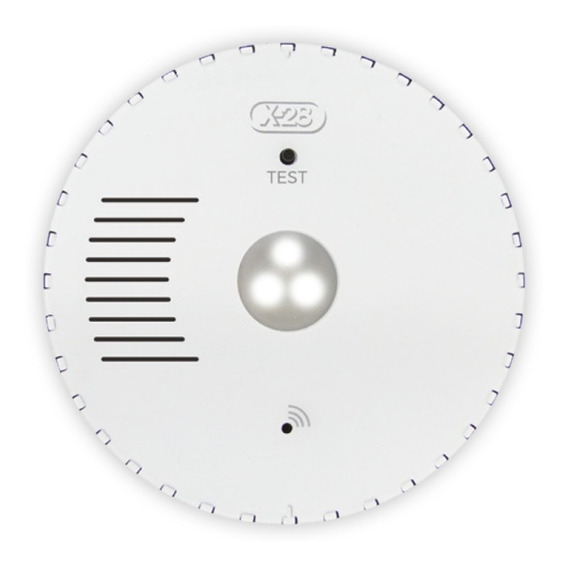 Detector de gas y monóxido de carbono con luz de emergencia.