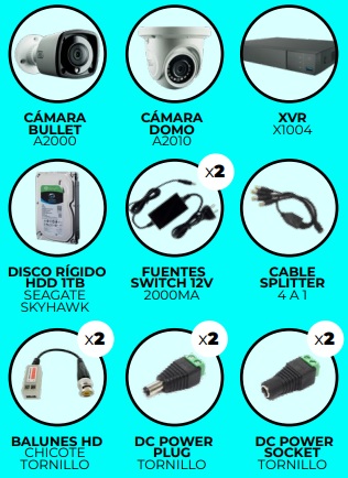 Instalación Pack dos Cámaras Sistema Integral de Videovigilancia (Cuota mensual $17.140.-)