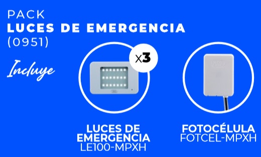 Pack luces de emergencia (Cuota mensual adicional $9.870.-)