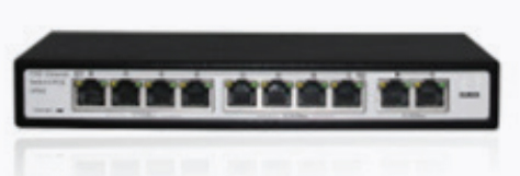 SWITCH 8 puertos POE RJ45 - 100Mbps - 2 puertos UPLINK RJ45 - IEEE802.3af/at	